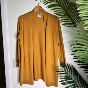 Anne Klein Caramel/Brown Open Front Cardigan